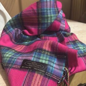 Pink Plaid Cashmere Scarf